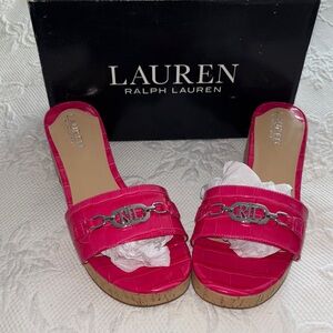 Lauren Ralph Lauren Pink Mules with Metallic Detail